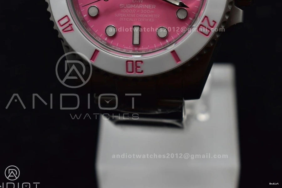 SS Submariner 1:1 VSF Sandblasted Bracelet Pink Dial Best Edition DIW VS3135 On 1204